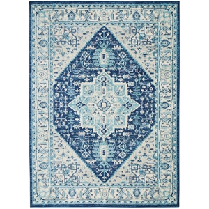 Nourison Tranquil 5'3&quot x 7'3&quot Ivory/Navy Bohemian Indoor Rug
