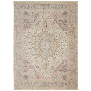 Nourison Tranquil 6' x 9' Ivory/Pink Farmhouse Indoor Rug