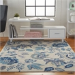 Nourison Tranquil 6' x 9' Ivory/Light Blue Farmhouse Indoor Rug Polypropylene