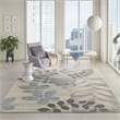 Nourison Tranquil 7' x 10' Ivory/Light Blue Farmhouse Indoor Rug Polypropylene