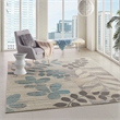 Nourison Tranquil 7' x 10' Ivory/Light Blue Farmhouse Indoor Rug Polypropylene