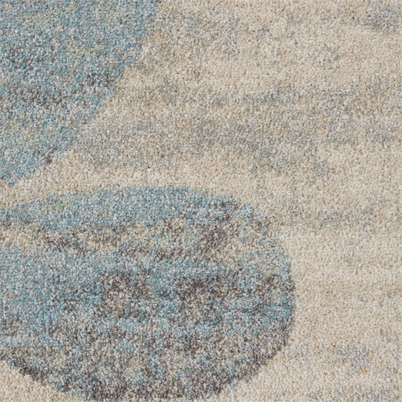 Nourison Tranquil 7' x 10' Ivory/Light Blue Farmhouse Indoor Rug Polypropylene