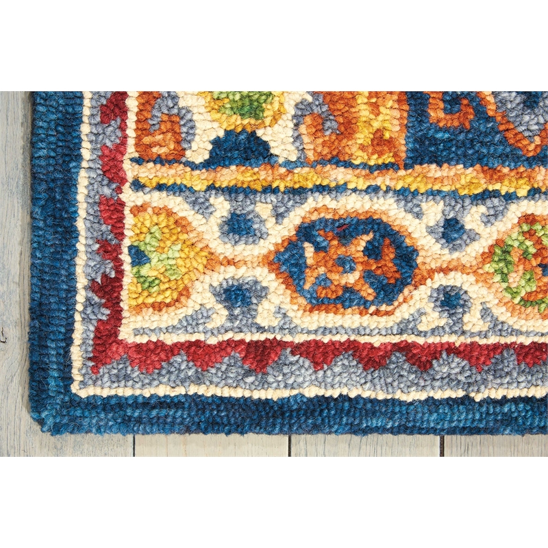 nourison vivid 5' x 7'6&quot navy indoor rug wool