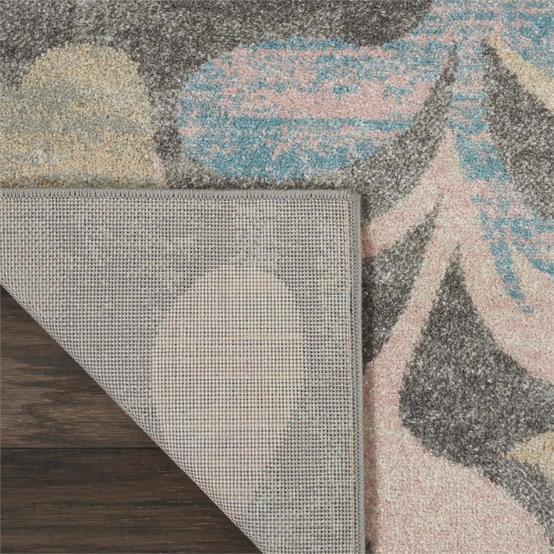nourison tranquil 8' x 10' grey/beige farmhouse indoor rug polypropylene