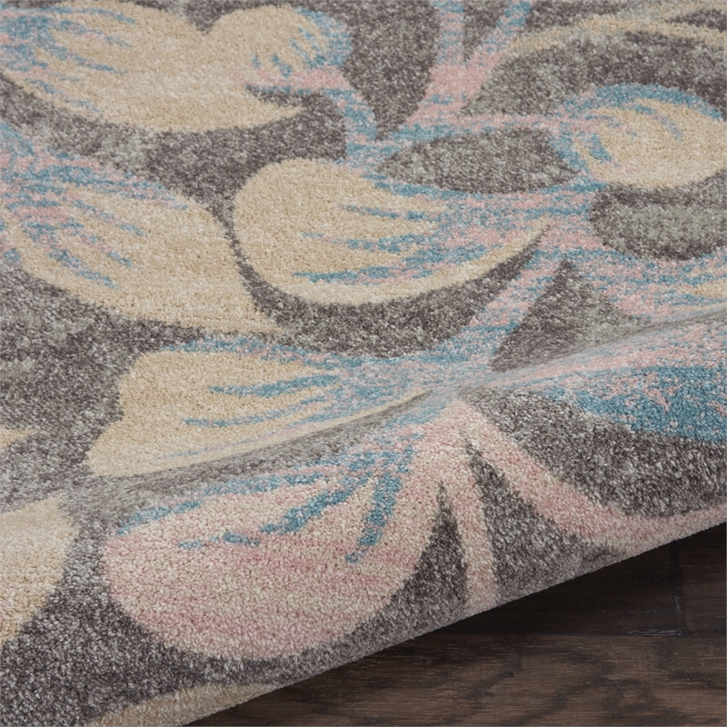 nourison tranquil 8' x 10' grey/beige farmhouse indoor rug polypropylene