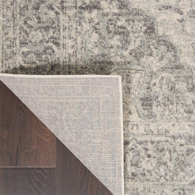 Nourison Tranquil 8' x 10' Ivory/Grey Farmhouse Indoor Rug Polypropylene