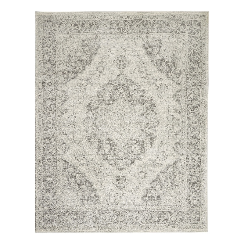 Nourison Tranquil 8' x 10' Ivory/Grey Farmhouse Indoor Rug Polypropylene