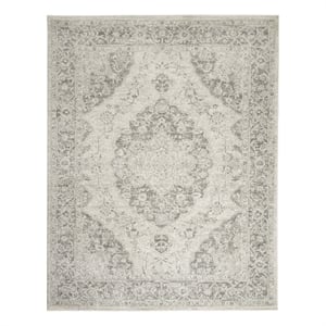 Nourison Tranquil 8' x 10' Ivory/Grey Farmhouse Indoor Rug Polypropylene