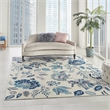 Nourison Tranquil 8' x 10' Ivory/Light Blue Farmhouse Indoor Rug Polypropylene