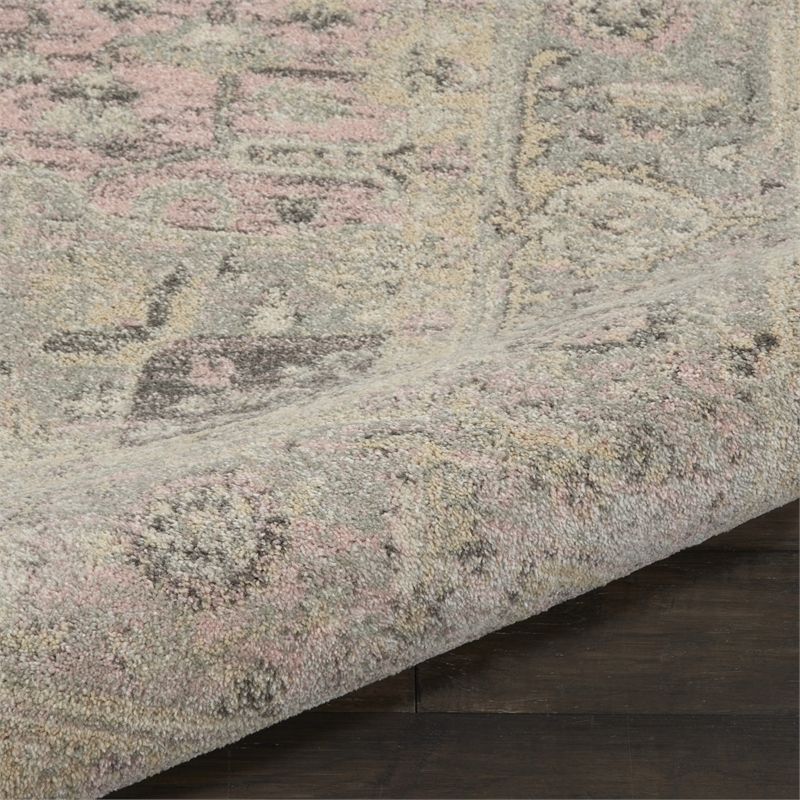 Nourison Tranquil 8' x 10' Ivory/Pink Farmhouse Indoor Rug Polypropylene