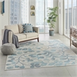 Nourison Tranquil 8' x 10' Ivory/Turquoise Farmhouse Indoor Rug Polypropylene