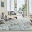 Nourison Tranquil 8' x 10' Ivory/Turquoise Farmhouse Indoor Rug Polypropylene