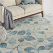 Nourison Tranquil 8' x 10' Ivory/Turquoise Farmhouse Indoor Rug Polypropylene