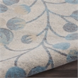 Nourison Tranquil 8' x 10' Ivory/Turquoise Farmhouse Indoor Rug Polypropylene