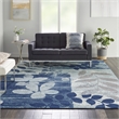 Nourison Tranquil 8' x 10' Navy/Light Blue Farmhouse Indoor Rug Polypropylene