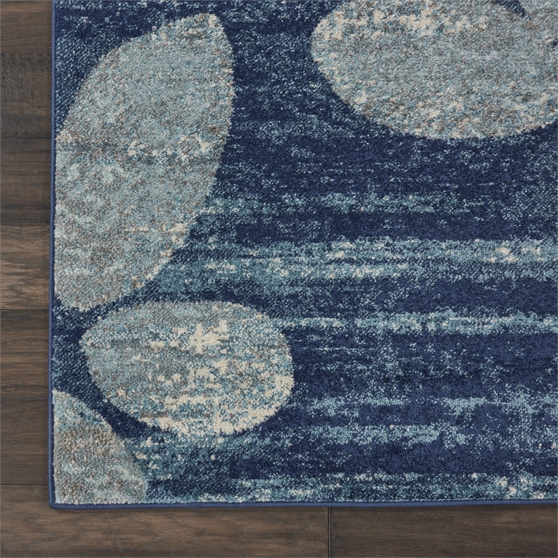 Nourison Tranquil 8' x 10' Navy/Light Blue Farmhouse Indoor Rug Polypropylene