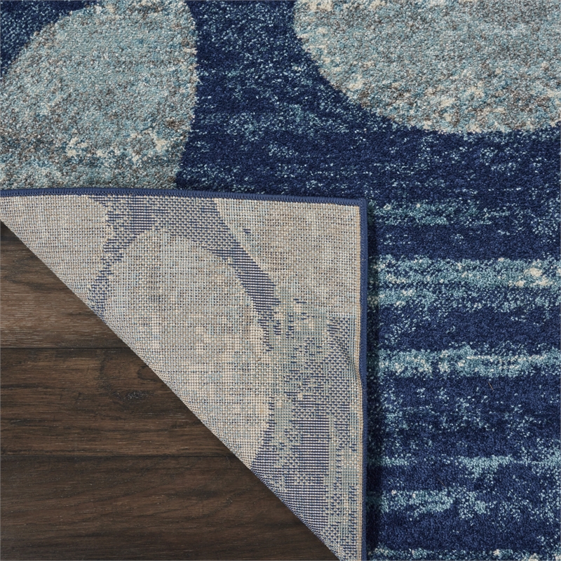 Nourison Tranquil 8' x 10' Navy/Light Blue Farmhouse Indoor Rug Polypropylene