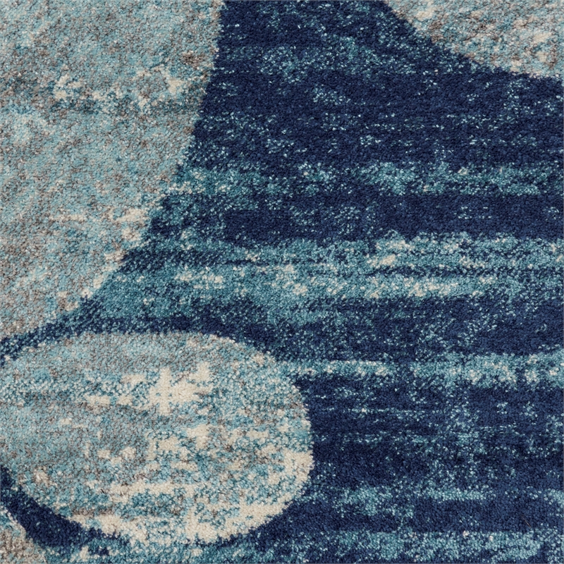Nourison Tranquil 8' x 10' Navy/Light Blue Farmhouse Indoor Rug Polypropylene