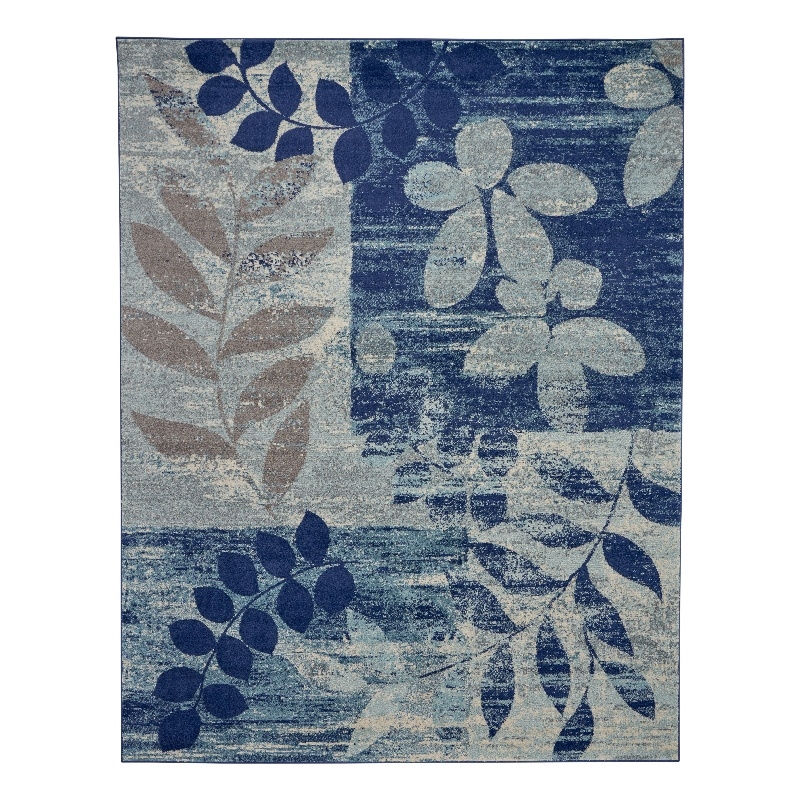Nourison Tranquil 8' x 10' Navy/Light Blue Farmhouse Indoor Rug Polypropylene