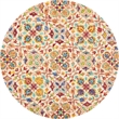 Nourison Vivid 8' x ROUND Ivory Floral Indoor Rug