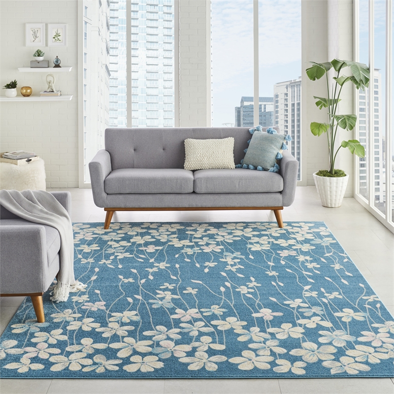 Nourison Tranquil 8' x 10' Turquoise Indoor Rug Polypropylene