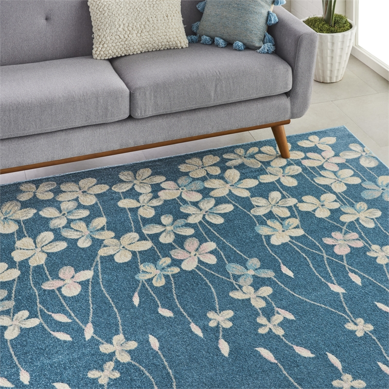 Nourison Tranquil 8' x 10' Turquoise Indoor Rug Polypropylene