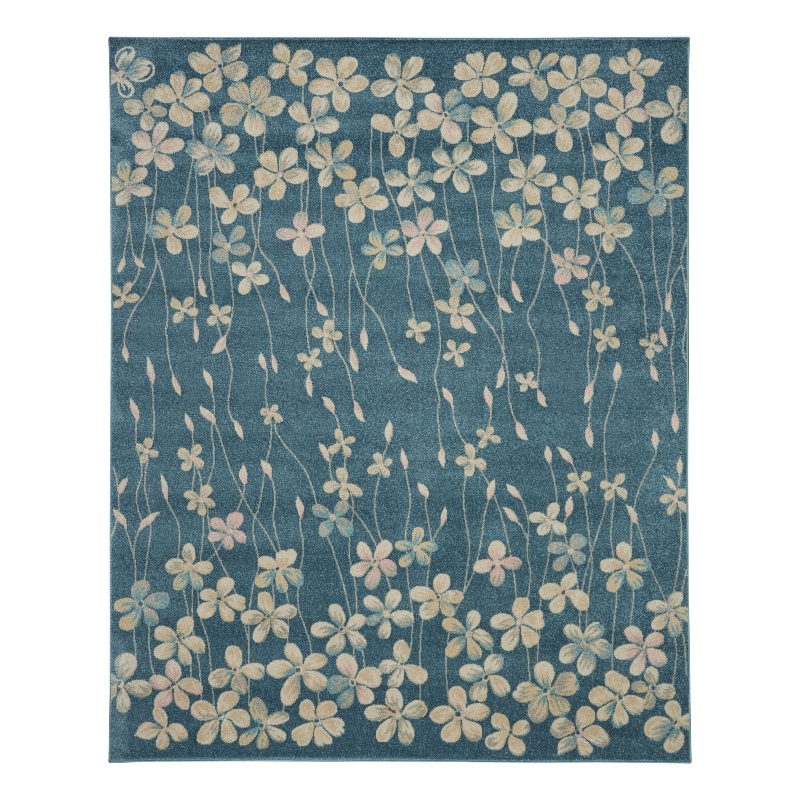 Nourison Tranquil 8' x 10' Turquoise Indoor Rug Polypropylene