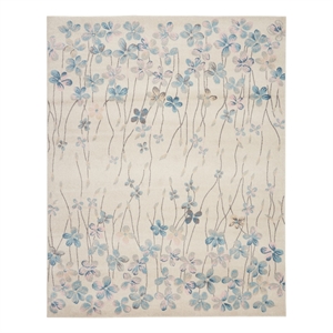 Nourison Tranquil 8'10&quot x 11'10&quot Ivory Farmhouse Indoor Rug Polypropylene