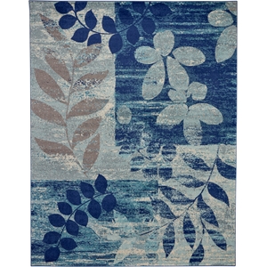 Nourison Tranquil 8'10&quot x 11'10&quot Navy/Light Blue Farmhouse Indoor Rug