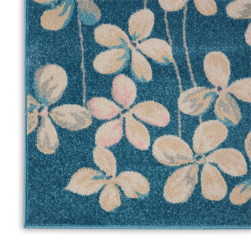 nourison tranquil 8'10&quot x 11'10&quot turquoise indoor rug