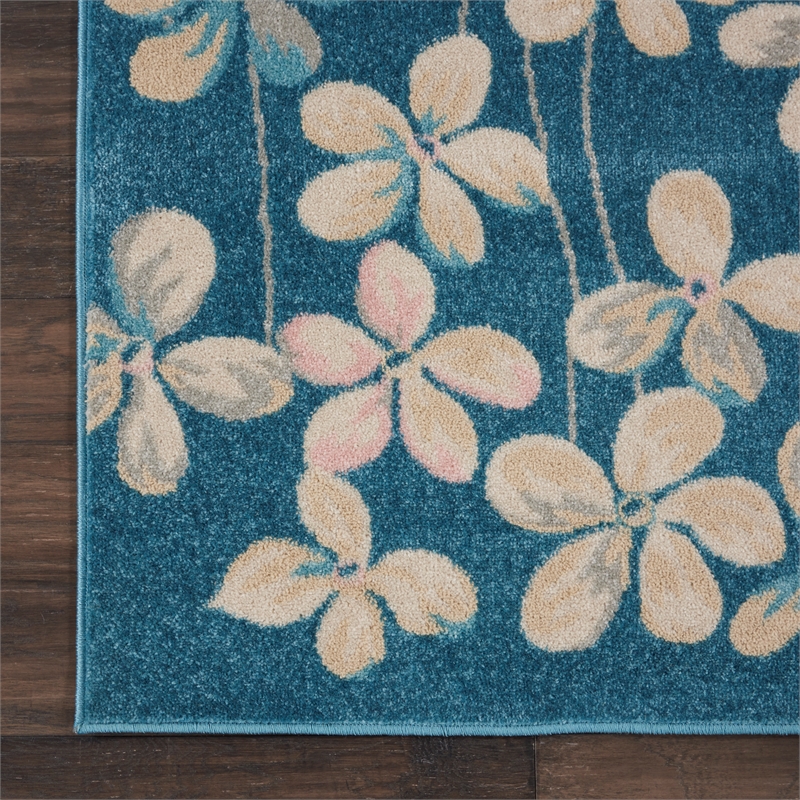 nourison tranquil 8'10&quot x 11'10&quot turquoise indoor rug