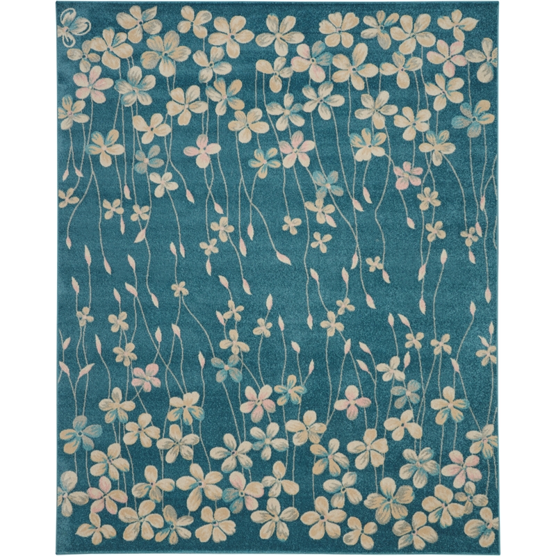 Nourison Tranquil 8'10&quot x 11'10&quot Turquoise Indoor Rug