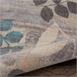 Nourison Tranquil(Traql) 4' x round Ivory/Light Blue Farmhouse Indoor Rug