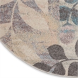 Nourison Tranquil(Traql) 4' x round Ivory/Light Blue Farmhouse Indoor Rug