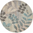 Nourison Tranquil(Traql) 4' x round Ivory/Light Blue Farmhouse Indoor Rug