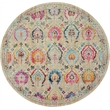 Nourison Vintage 6' Round Ivory-Multicolor Vintage Indoor Rug
