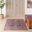 Nourison Brilliance Machine Washable 4' x 6' Navy/Brick Vintage Indoor Rug