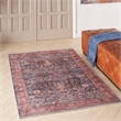 Nourison Brilliance Machine Washable 4' x 6' Navy/Brick Vintage Indoor Rug