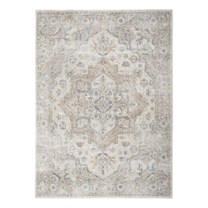 Nourison Astra Machine Washable 5'3&quot x 7' Silver Grey Vintage Indoor Rug