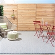 Nourison Courtyard 10' x 14' Ivory Blue Fabric Modern Area Rug (10' x 14')