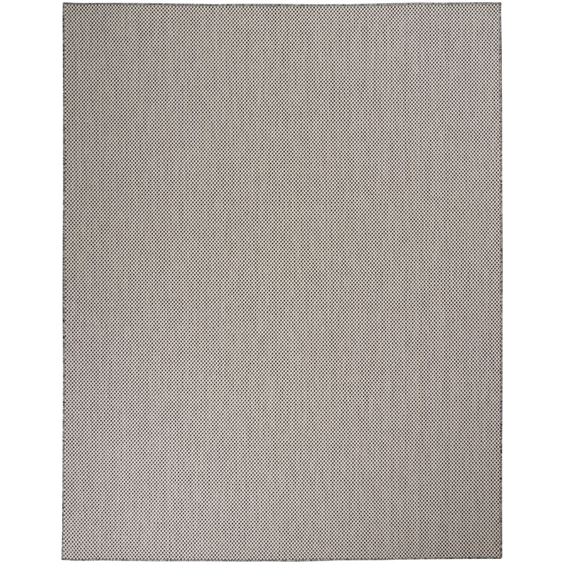 Nourison Courtyard 10' x 14' Ivory Charcoal Fabric Modern Area Rug