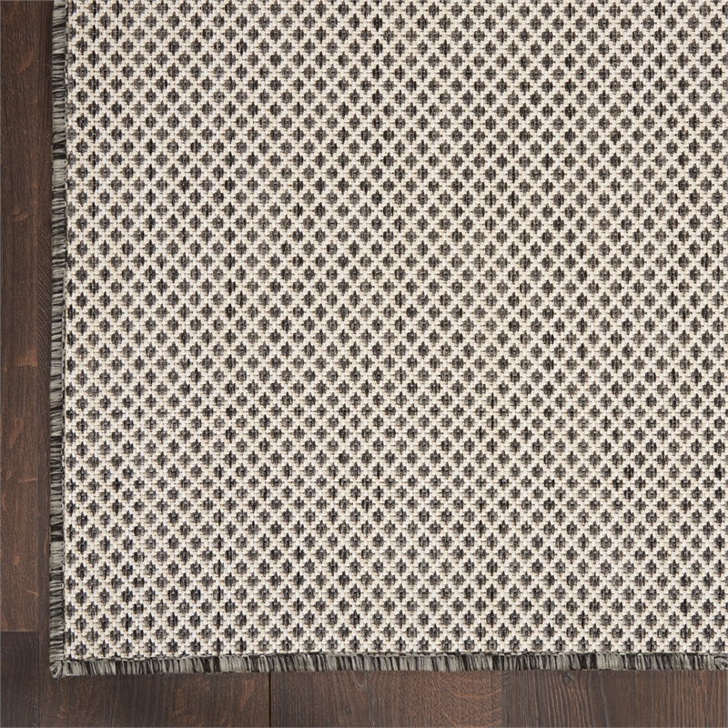 Nourison Courtyard 10' x 14' Ivory Charcoal Fabric Modern Area Rug