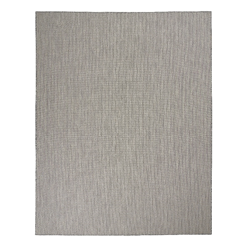 Nourison Courtyard 10' x 14' Ivory Charcoal Fabric Modern Area Rug