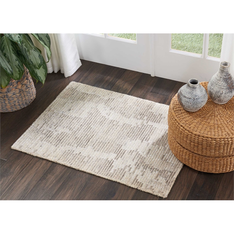 Nourison Ellora 2' x 3' Ivory/Grey Modern Indoor Rug