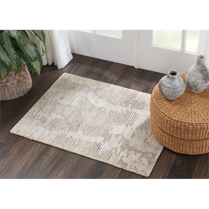 Nourison Ellora 2' x 3' Ivory/Grey Modern Indoor Rug