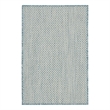 Nourison Courtyard 2' x 3' Ivory Aqua Fabric Modern Area Rug (2' x 3')