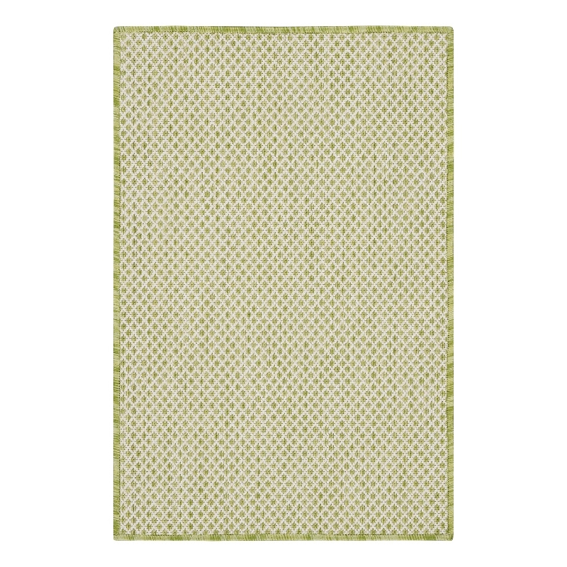 Nourison Courtyard 2' x 3' Ivory Green Fabric Modern Area Rug (2' x 3')