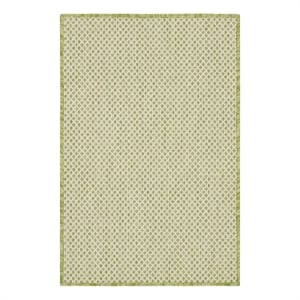 Nourison Courtyard 2' x 3' Ivory Green Fabric Modern Area Rug (2' x 3')