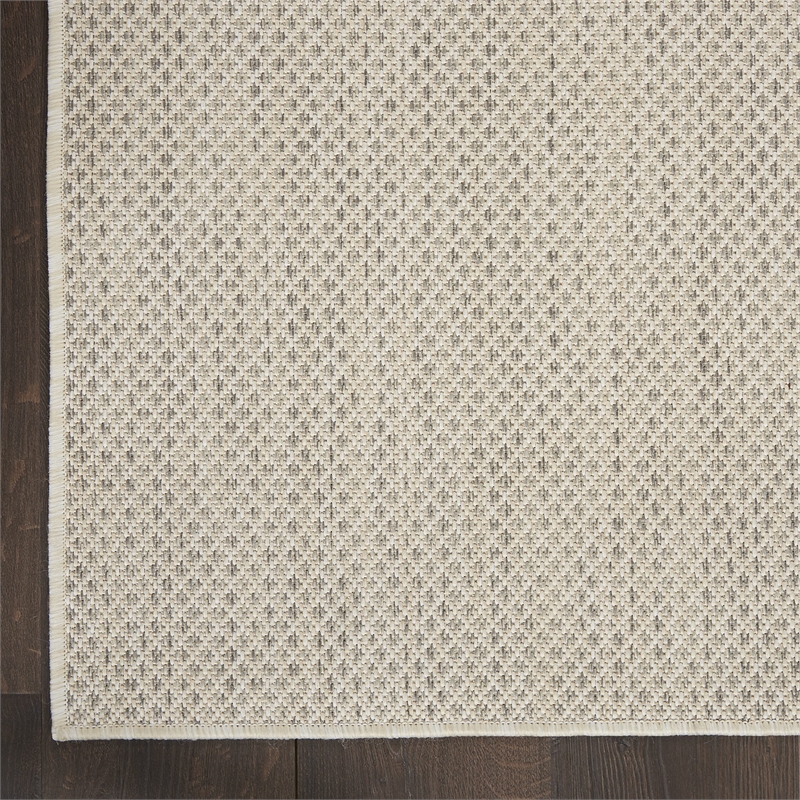 Nourison Courtyard 2' x 3' Ivory Silver Fabric Modern Area Rug