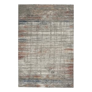 Nourison Rustic Textures 47&quot x 71&quot Fabric Indoor Rug in Gray/Multi Painterly